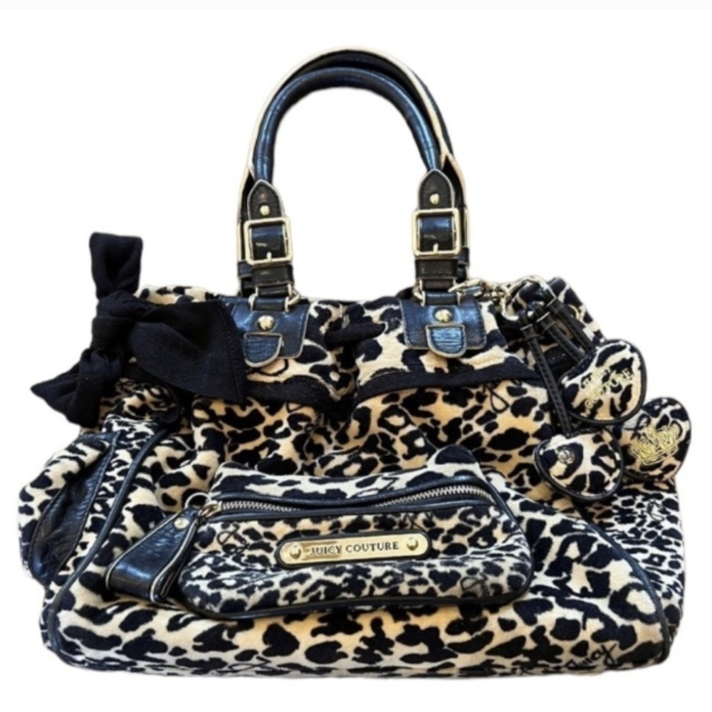 Like new juicy couture cheetah velor daydreamer tote vintage
